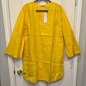 Soft Surroundings Yellow Midi Dress